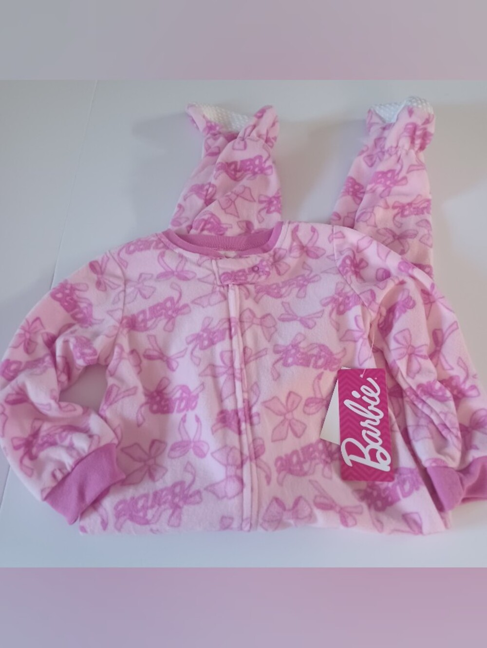 Barbie Pink fleece footed Pj Sleeper Sz 4T